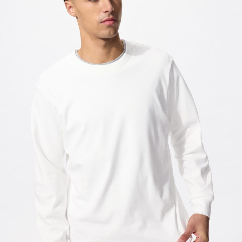 Мягкая матовая футболка с круглым вырезом горловины (длинный рукав)