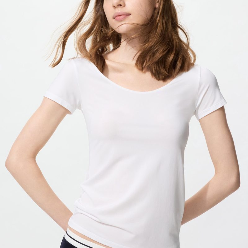 ЖЕНСКАЯ ФУТБОЛКА AIRism С КРУГЛЫМ ВЫРЕЗОМ И КОРОТКИМ РУКАВОМ