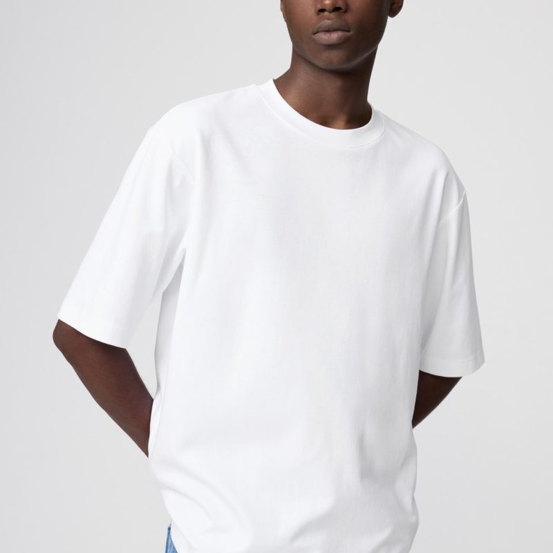 Хлопковая футболка оверсайз с круглым вырезом из хлопка AIRism