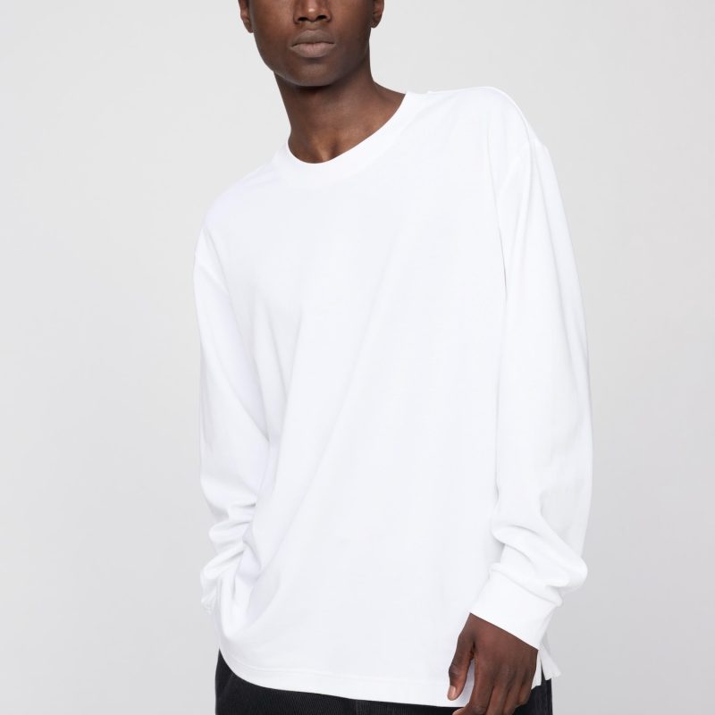 Хлопковая футболка AIRism с круглым вырезом горловины (длинный рукав)