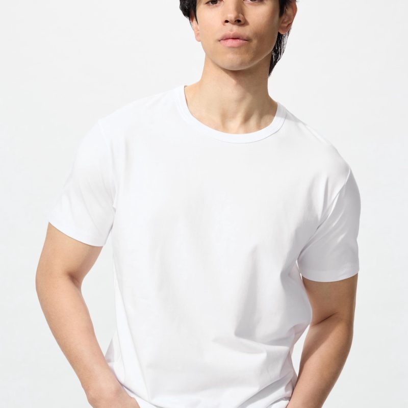 Хлопковая футболка с круглым вырезом AIRism из хлопка