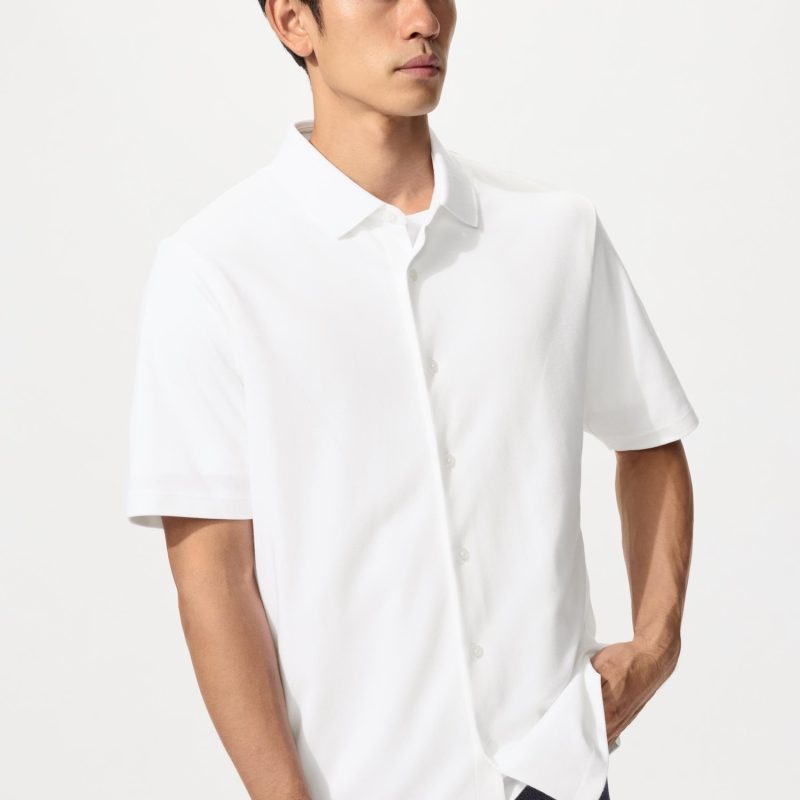 Рубашка-поло AIRism из хлопка Пике (полностью открытая)