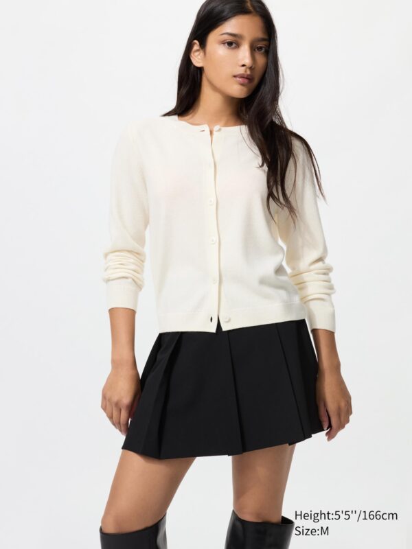 Короткий кардиган с круглым вырезом из 100% кашемира