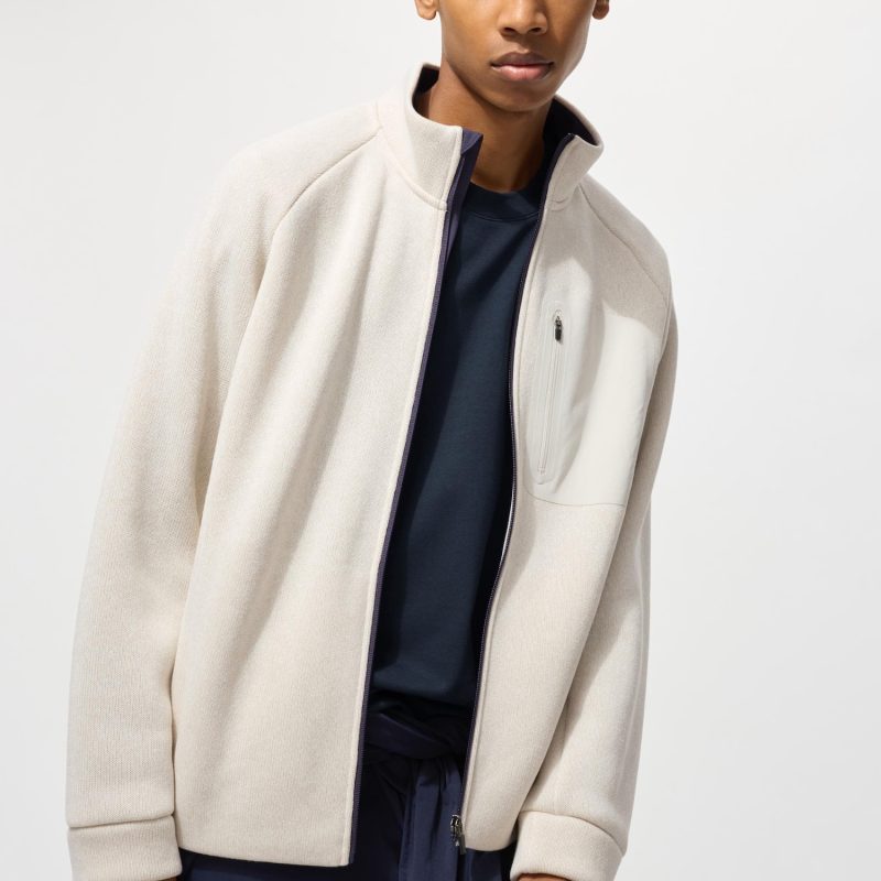 Трикотажная флисовая куртка на полной молнии