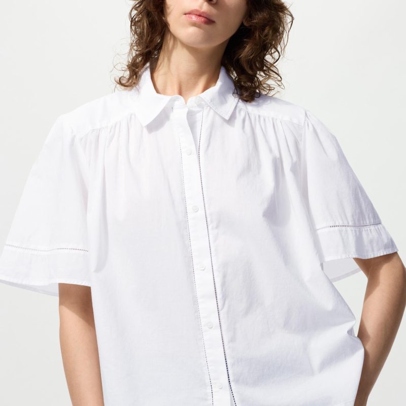 Хлопчатобумажная блузка (с коротким рукавом)