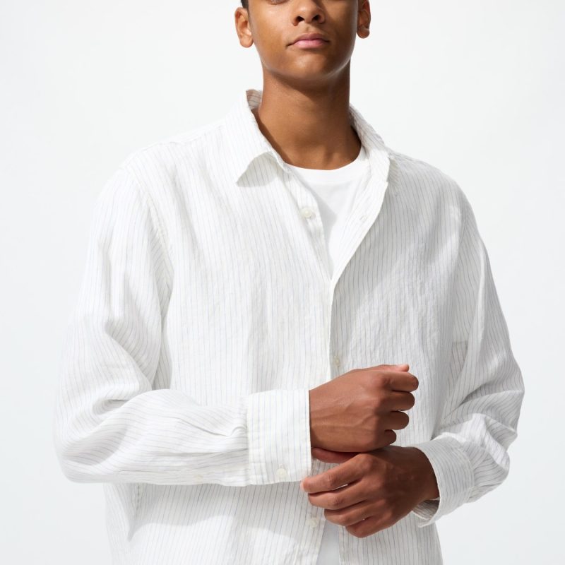 Рубашка из 100% высококачественного льна (в полоску)