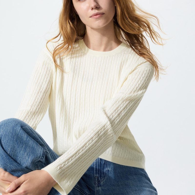 Мини-джемпер с круглым вырезом на кабеле