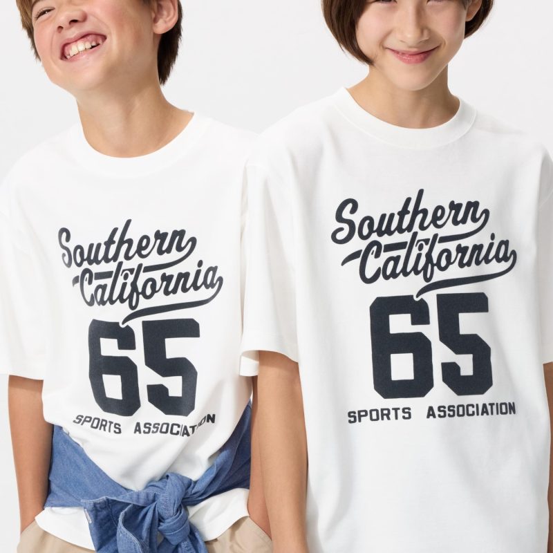 Хлопковая футболка с круглым вырезом AIRism (графическая)