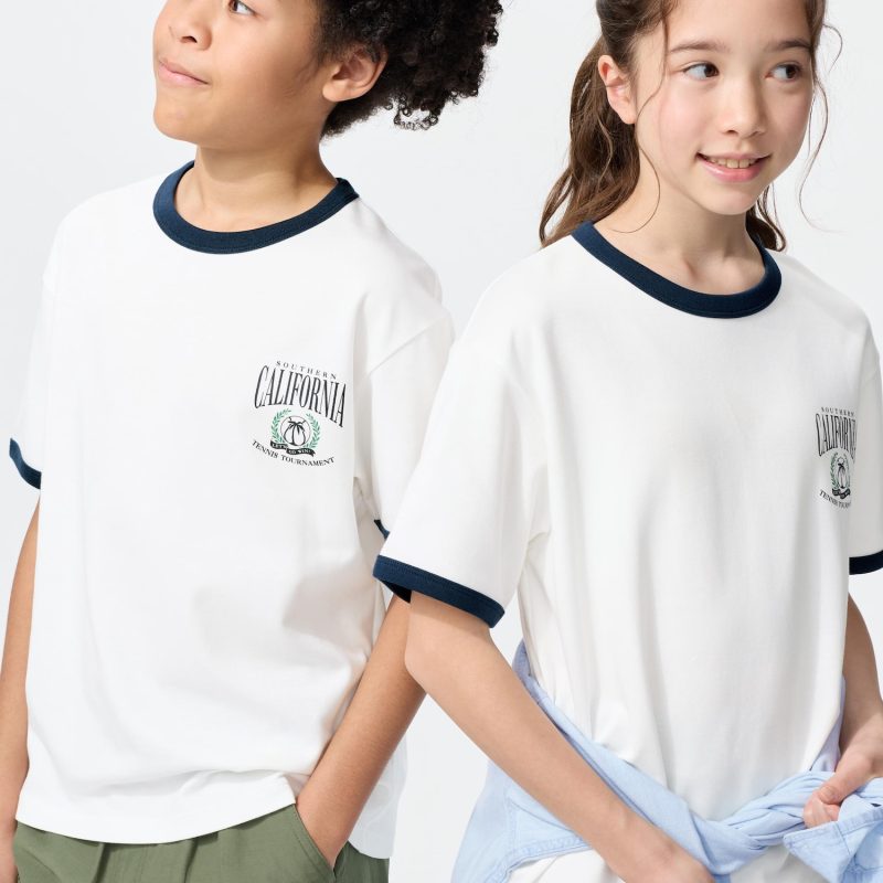 Хлопковая футболка AIRism с круглым вырезом горловины (рисунок, кольцо)