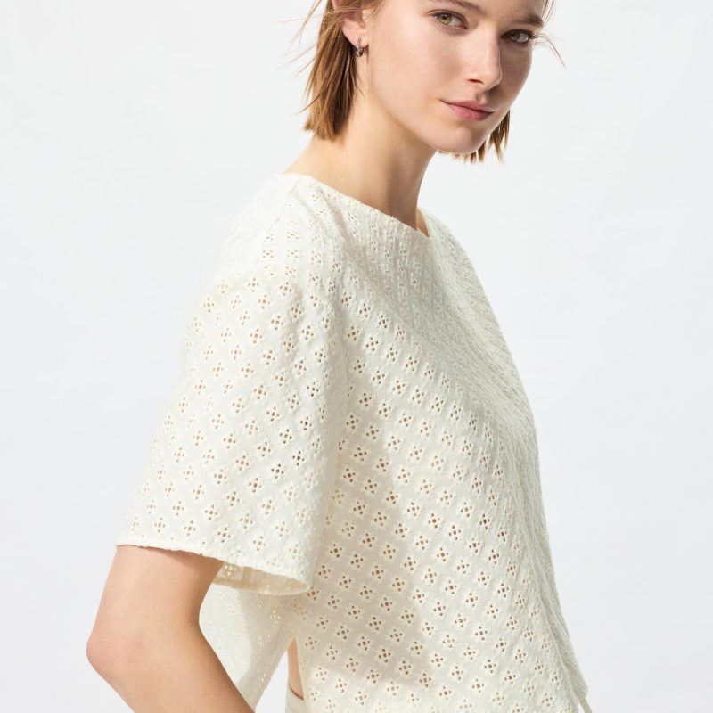 Cotton Embroidered Blouse (Short Sleeve)