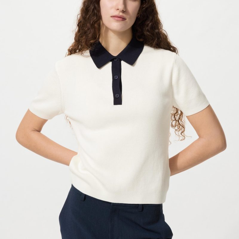 Джемпер поло (короткий рукав, цветной блок)