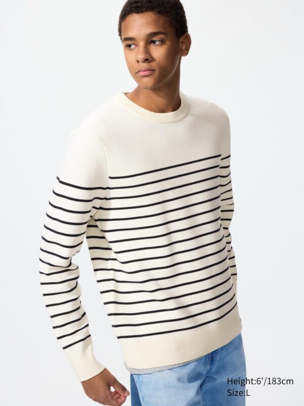 Моющийся миланский джемпер в рубчик с круглым вырезом горловины