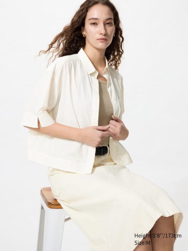 Nylon Boxy Short Shirt Half Sleeve