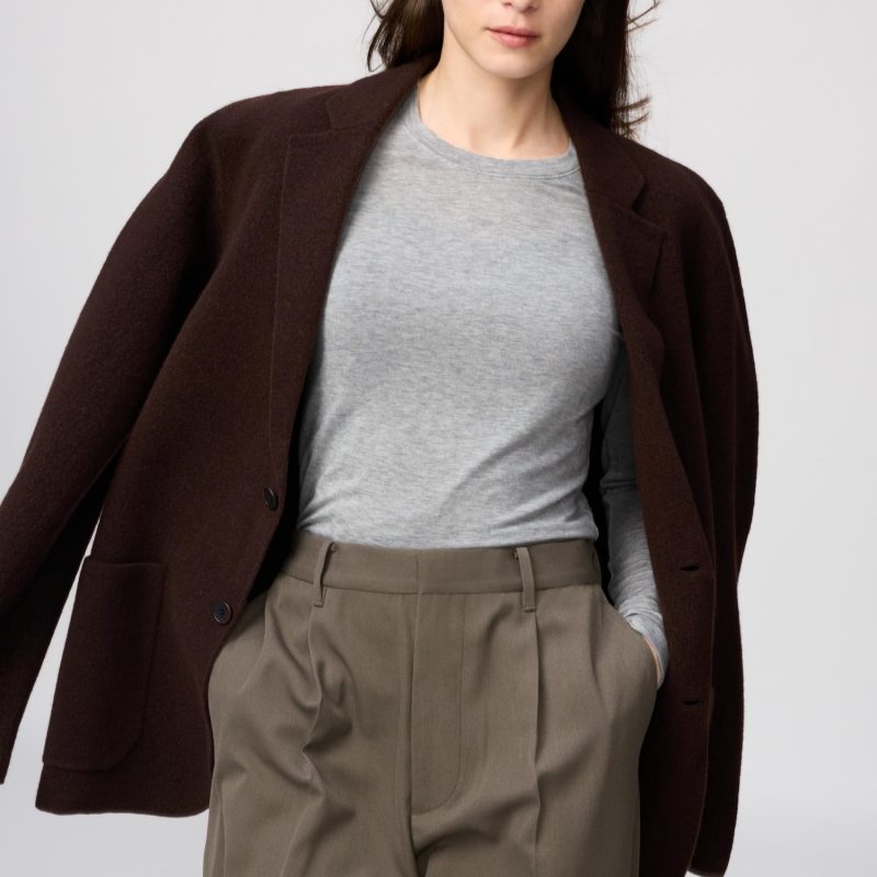 Футболка с круглым вырезом из особо теплой кашемировой смеси HEATTECH Лучший продавец