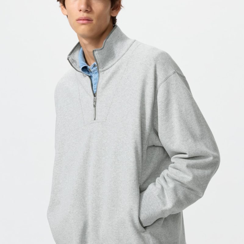 Спортивный пуловер на молнии до половины длины