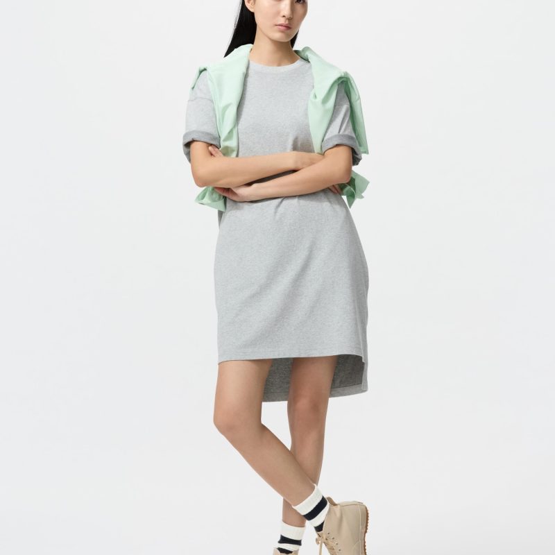 Платье-футболка оверсайз (короткий рукав, цветной блок)