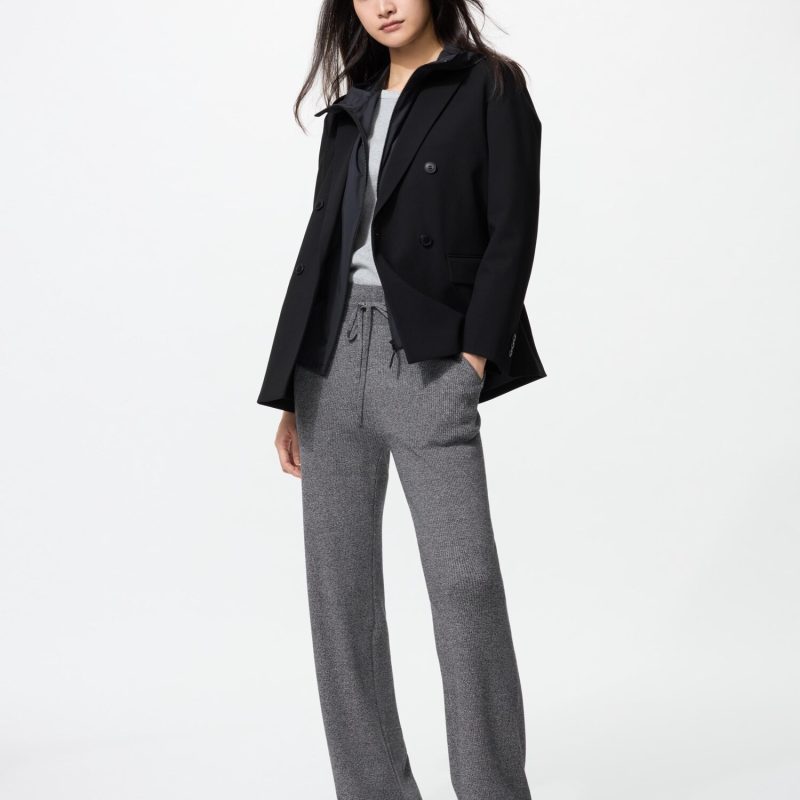 Моющиеся трикотажные брюки в рубчик (удлиненные)