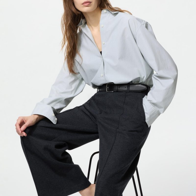 Широкие брюки из матового трикотажа