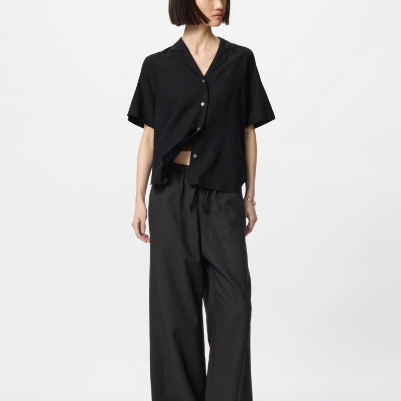 Легкие брюки из льняной смеси (удлиненные)