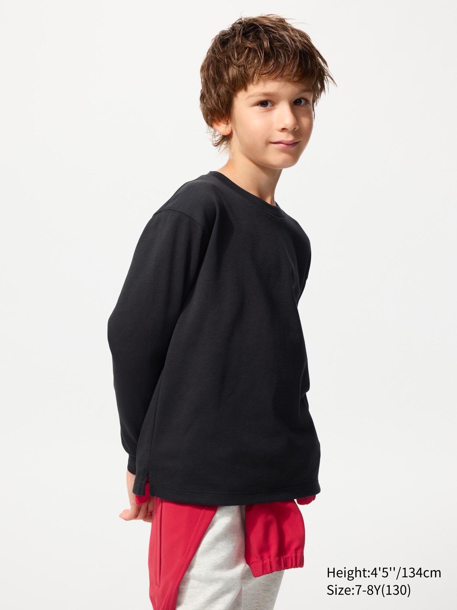 Хлопковая футболка AIRism с круглым вырезом горловины (длинный рукав)