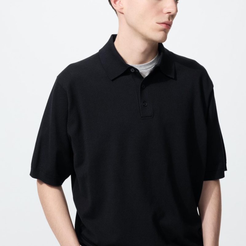 Трикотажный джемпер поло, который можно стирать (с коротким рукавом)