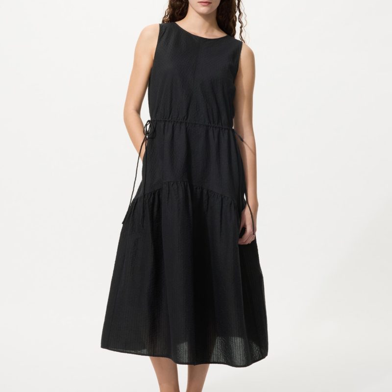 Многослойное платье из льняной смеси (без рукавов)