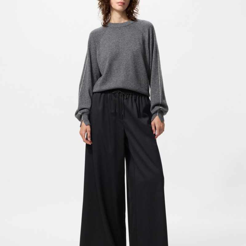 Шерстяные широкие брюки