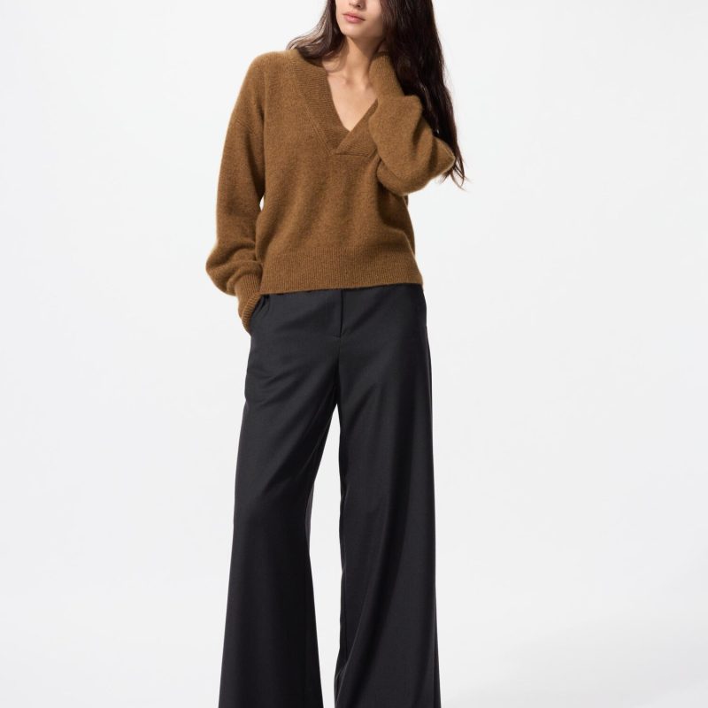 Широкие брюки из смеси шерсти
