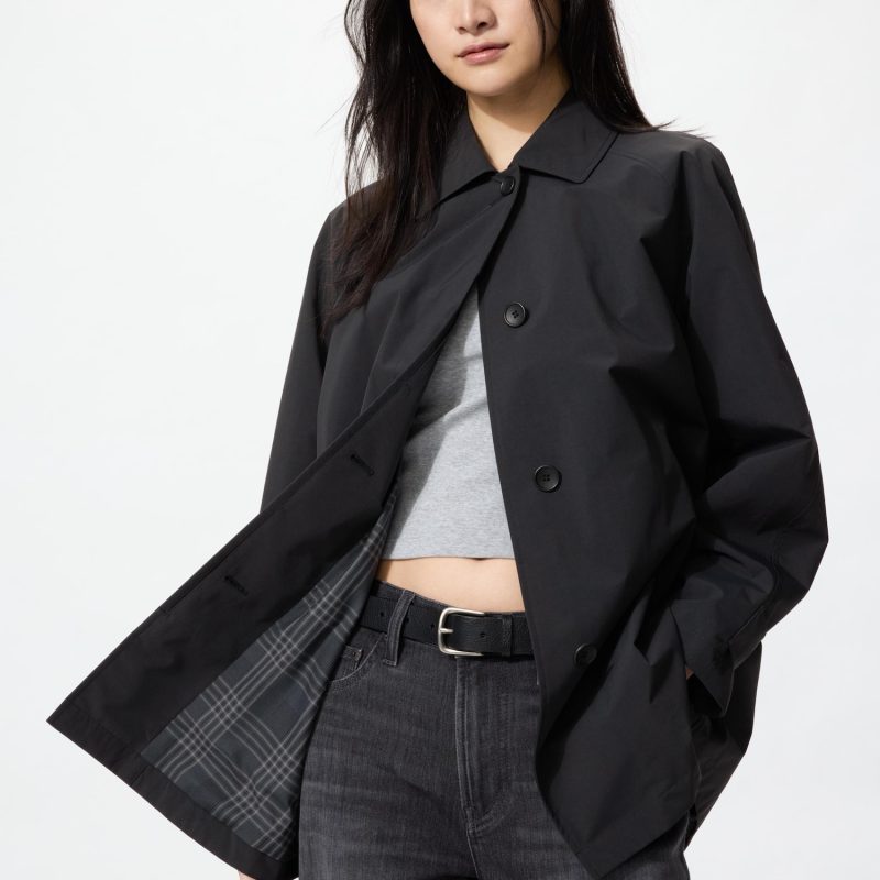 Однобортное короткое пальто (свободного кроя)