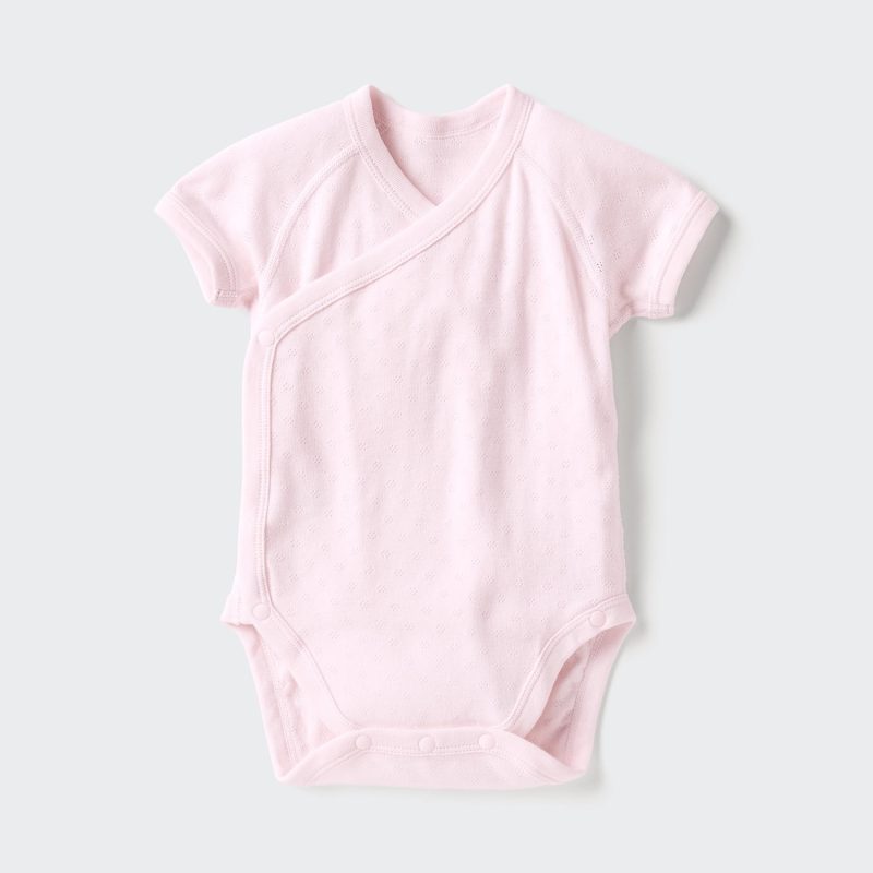 Боди с коротким рукавом для новорожденных Pointelle, открывающееся спереди