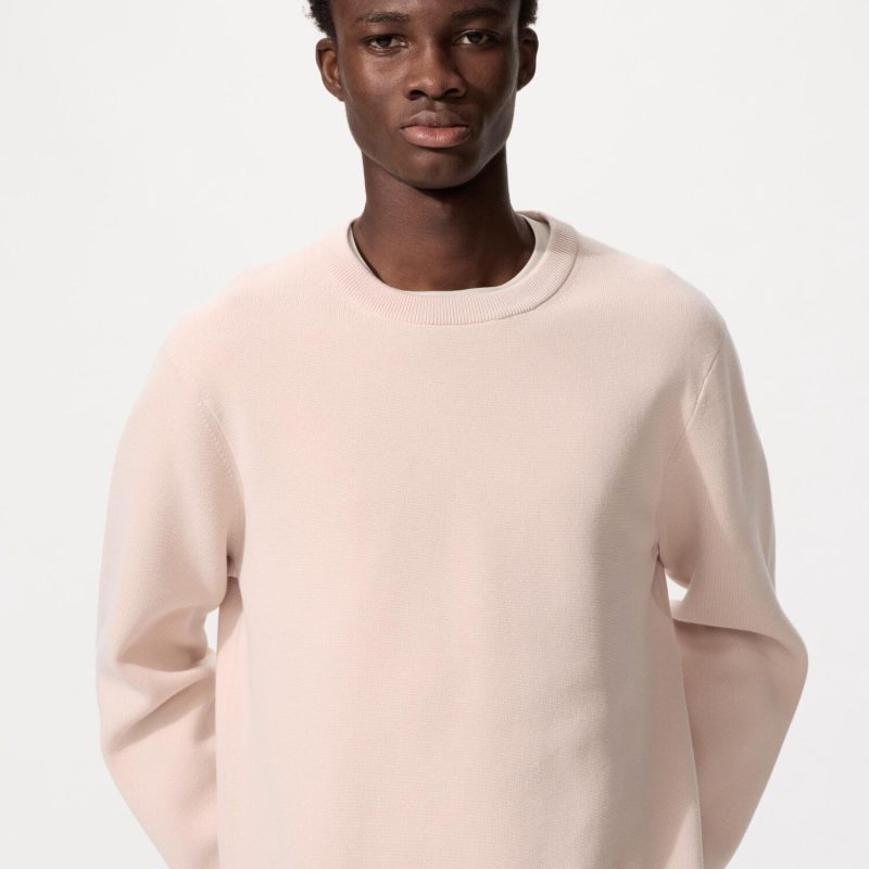 Моющийся миланский джемпер в рубчик с круглым вырезом горловины