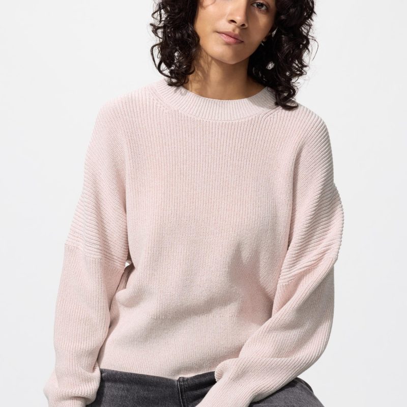 Джемпер с круглым вырезом из мерсеризованного хлопка