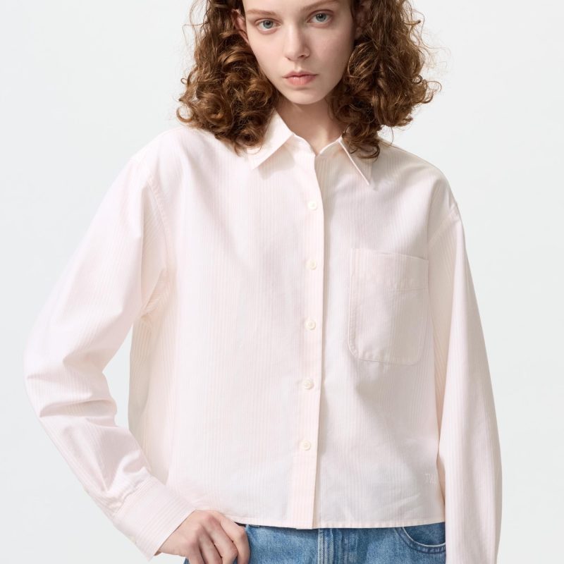 Оксфордская рубашка свободного покроя (в полоску)