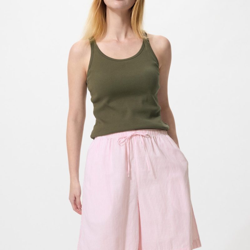 Легкие шорты из льняной смеси (в полоску)