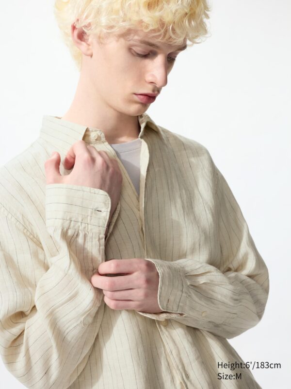 Рубашка из 100% высококачественного льна (в полоску)