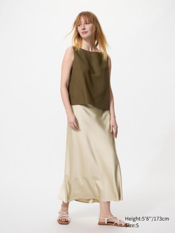 Атласная юбка (удлиненная)