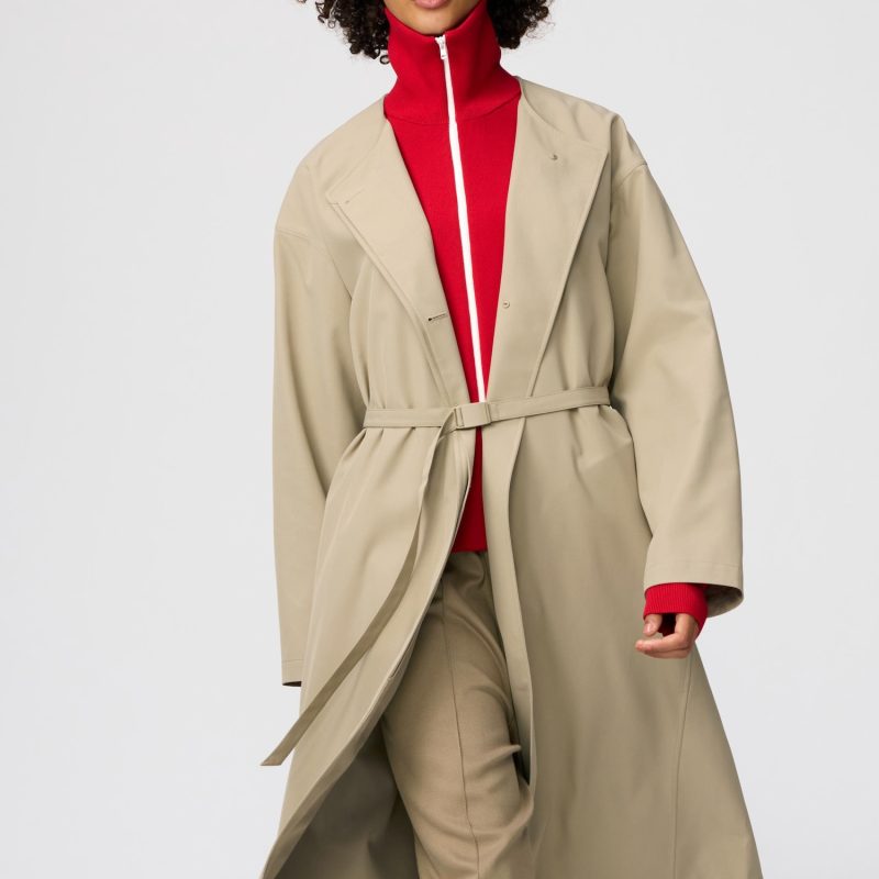 Длинное пальто без воротника (расслабленное)