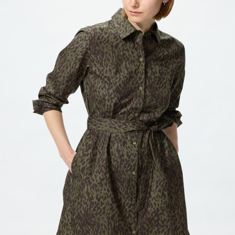 Cotton Short Shirt Dress (Printed)