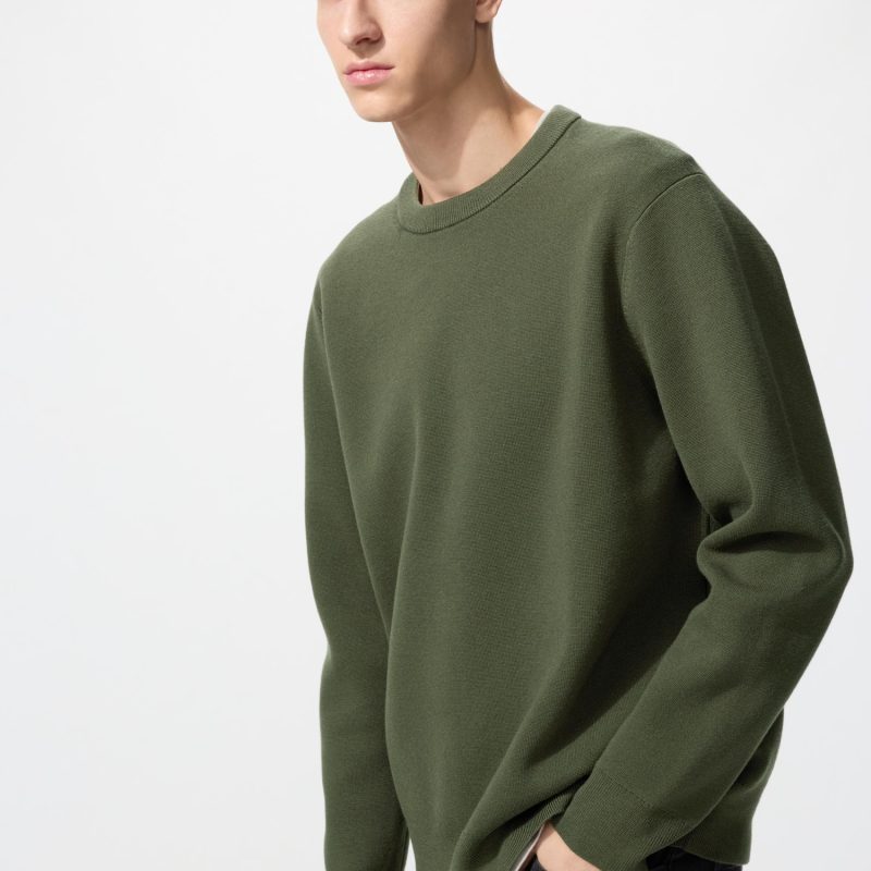 Моющийся миланский джемпер в рубчик с круглым вырезом горловины