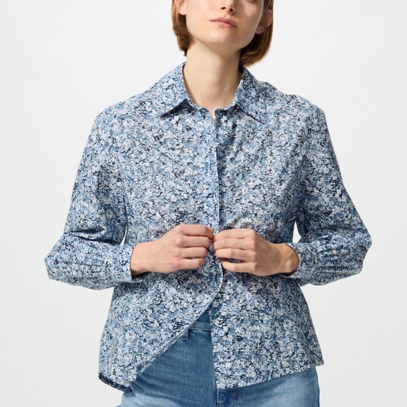 Хлопчатобумажная блузка (с принтом)