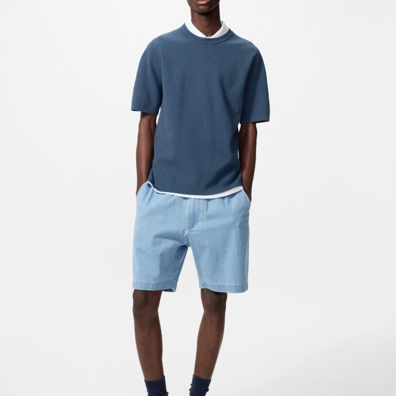 Легкие эластичные шорты (джинсовые)