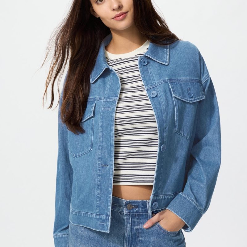 Куртка свободного кроя из джерси (джинсовая ткань)