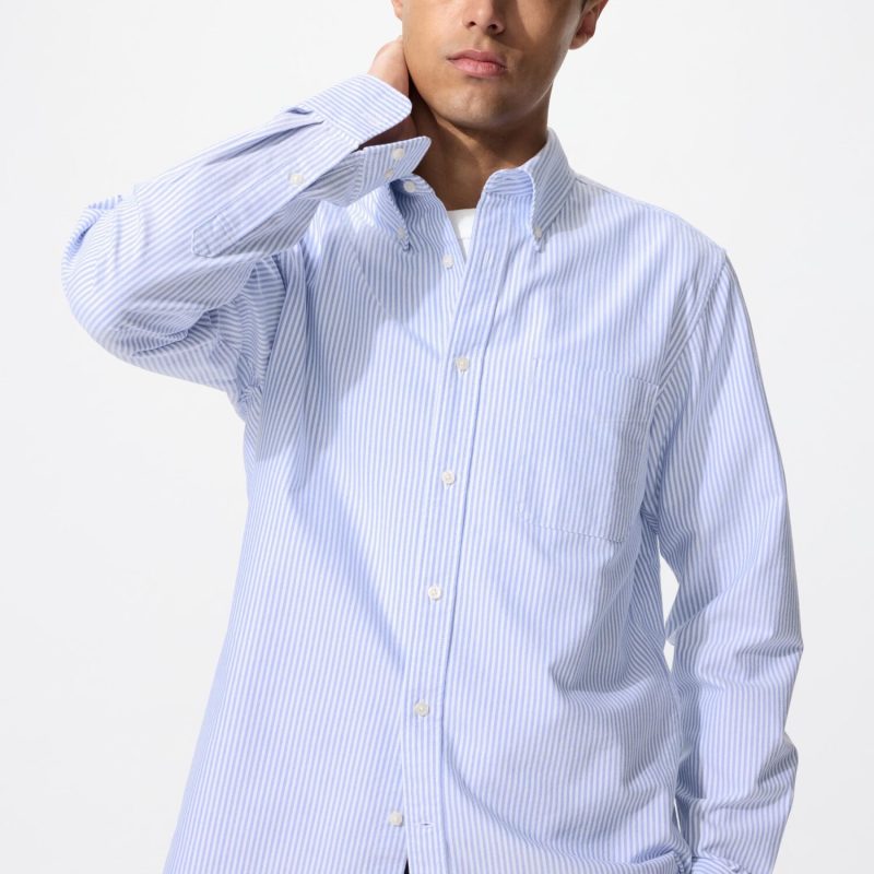 Оксфордская рубашка (в полоску, приталенная)