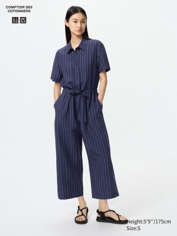 Linen Blend Jumpsuit (Striped)