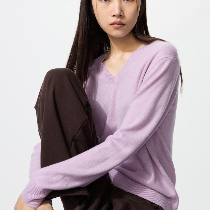 Джемпер с V-образным вырезом из 100% кашемира