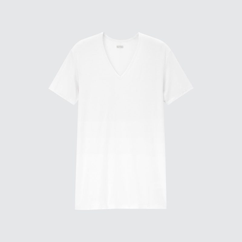 Футболка с V-образным вырезом HEATTECH (короткий рукав)