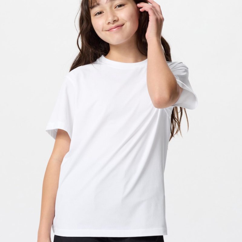 Детская футболка с коротким рукавом Ultra Stretch DRY-EX с круглым вырезом, однотонная