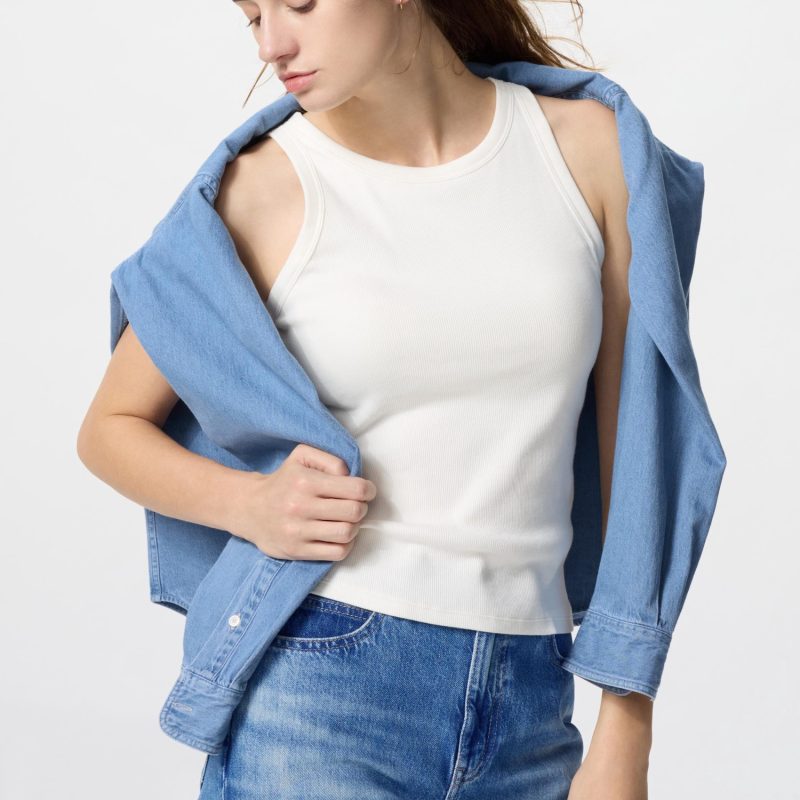 Топ с бюстгальтером в рубчик