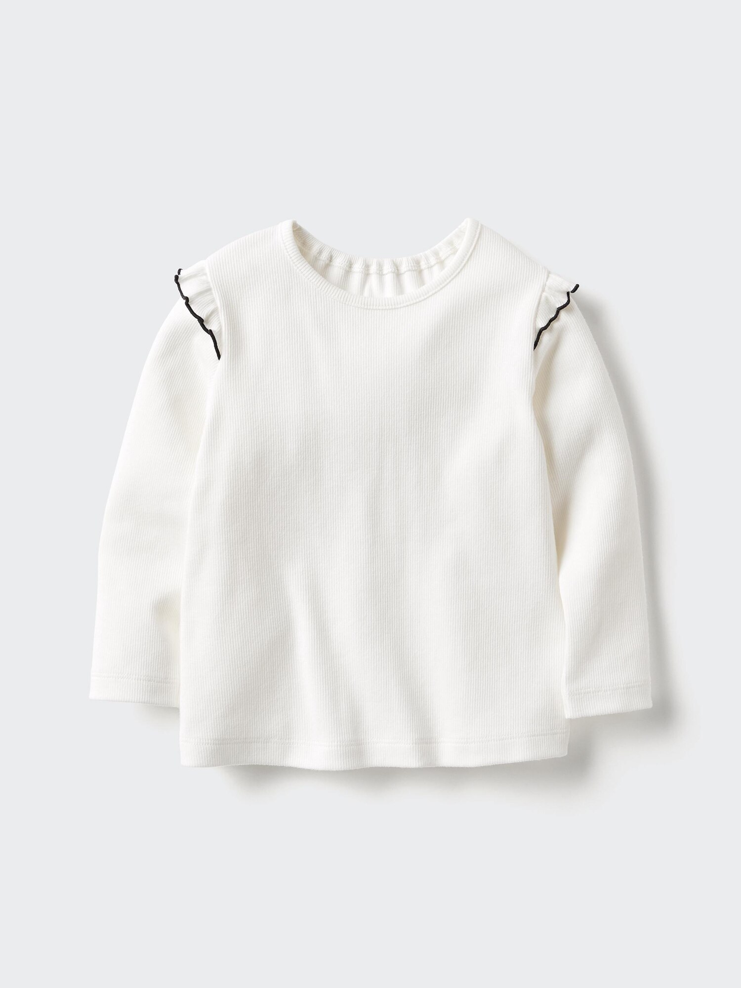 Футболка с круглым вырезом и оборками (длинный рукав)