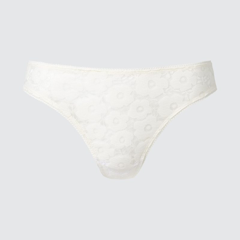 Плоское кружевное танга с цветочным рисунком